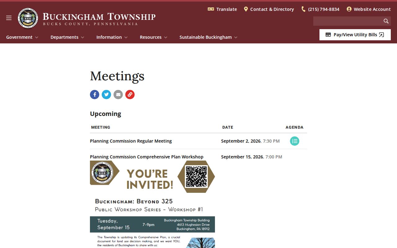 Buckingham Township neighbors township meeting archive