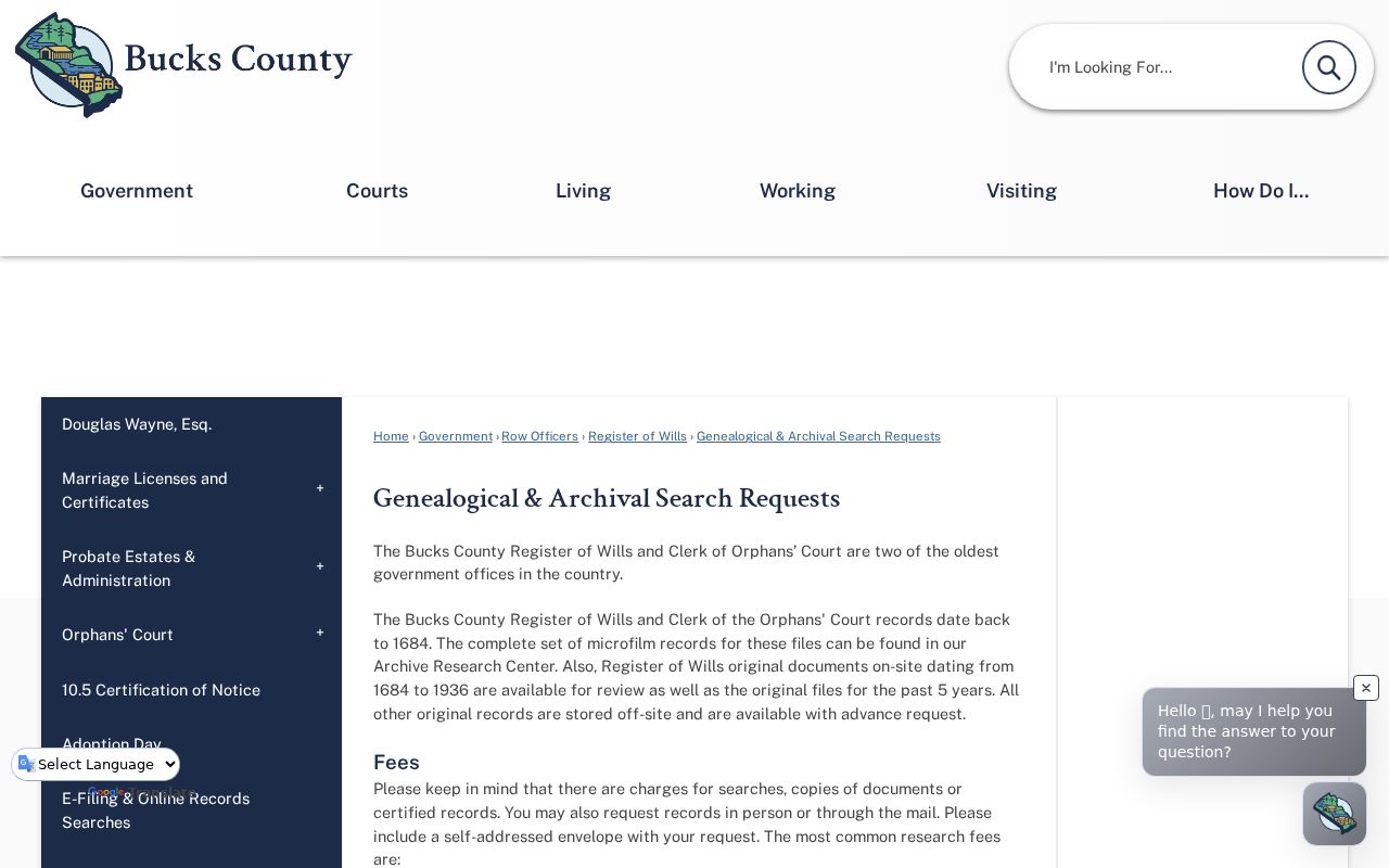 Buckingham Township previous residents Bucks Register archival requests