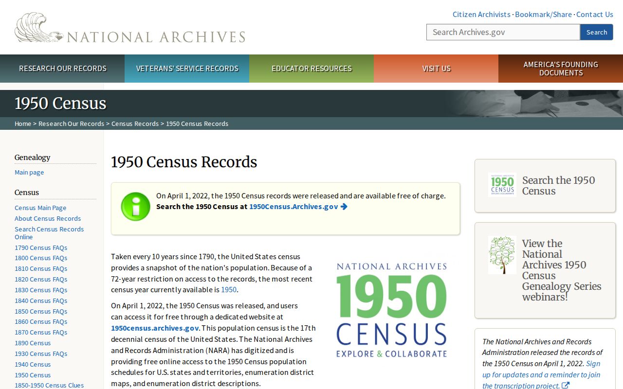 Buckingham Township previous residents National Archives 1950 Census search
