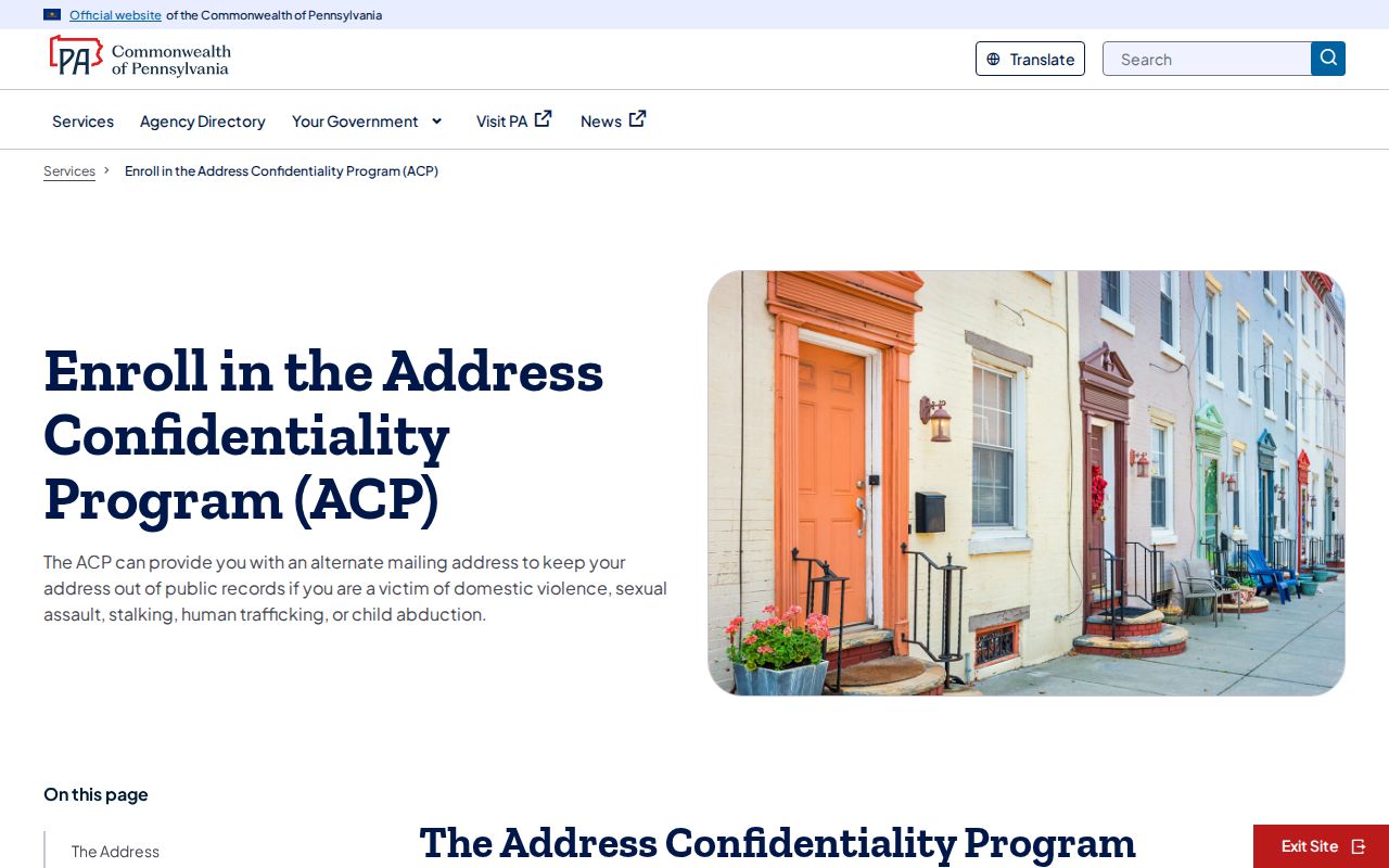 Buckingham Township resident lookup Pennsylvania address confidentiality program