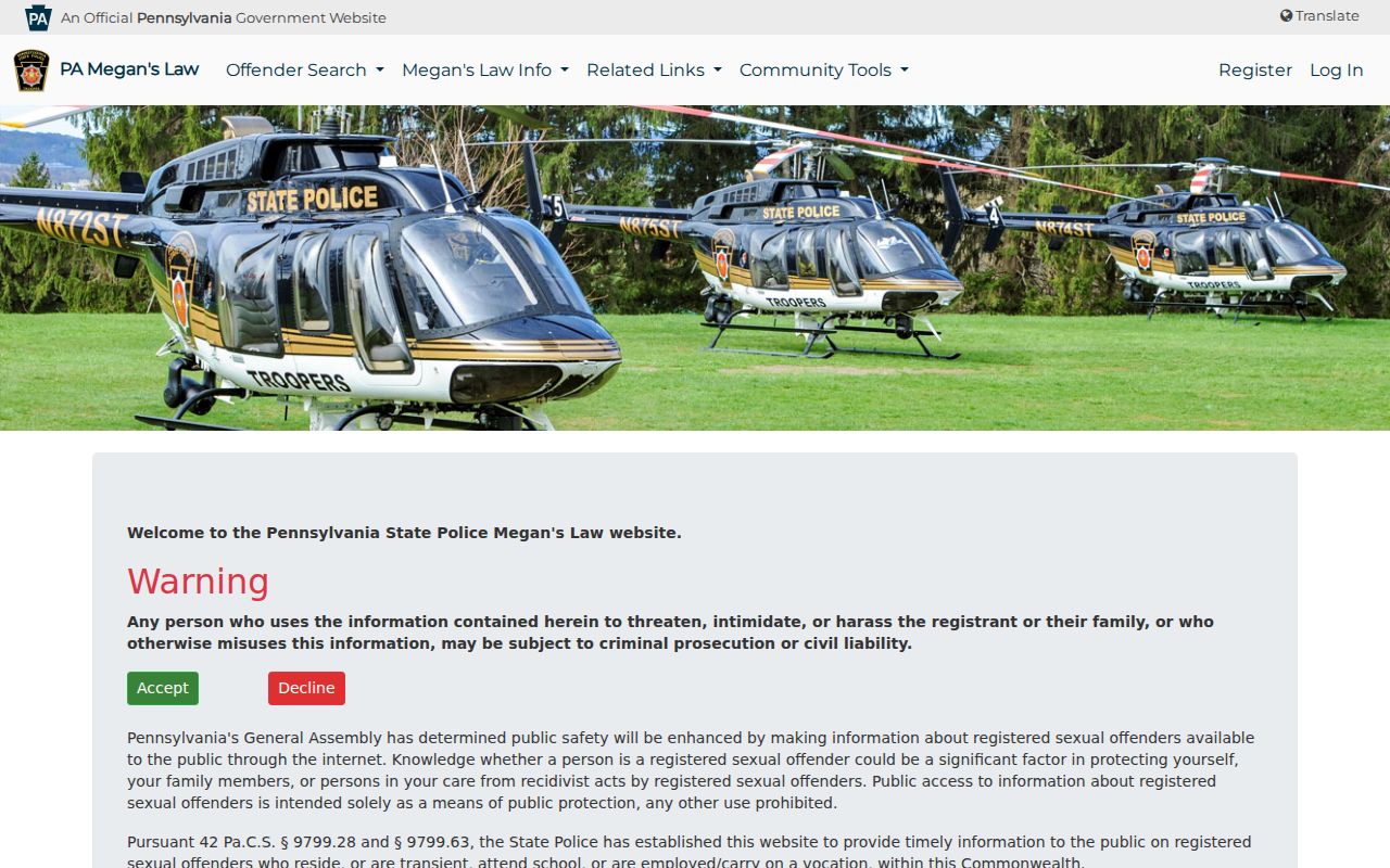 Buckingham Township resident lookup Pennsylvania State Police public registry