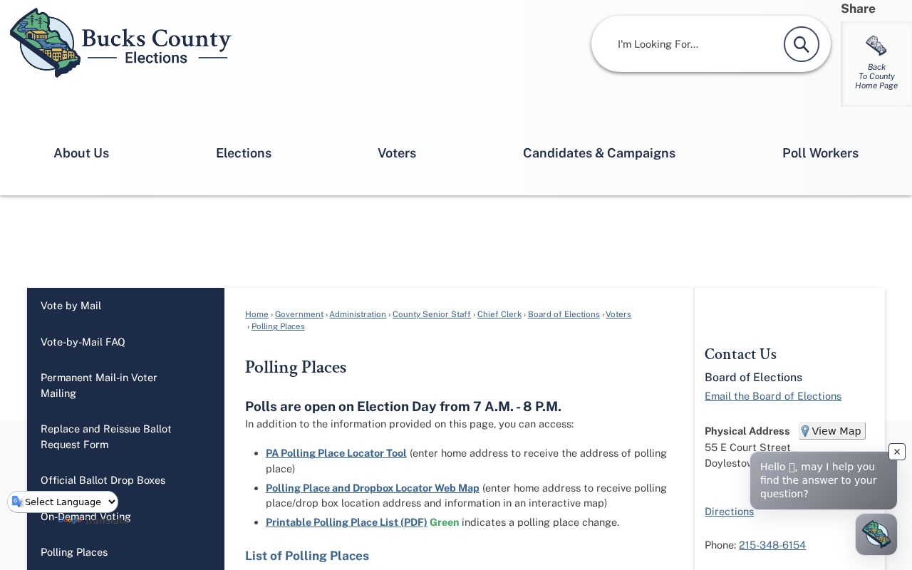 Buckingham Township ZIP code Bucks County polling-place postal locality